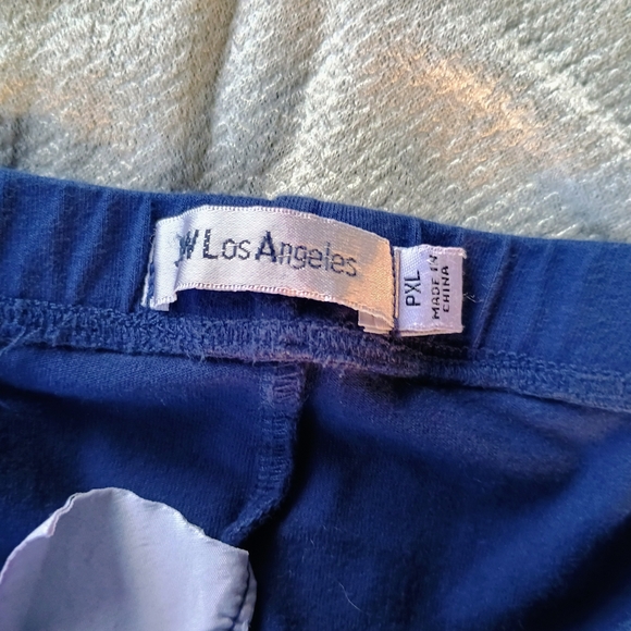 Johnny Was Blue Leggings with Pink Floral Embroidery Sz PXL - Picture 5 of 9